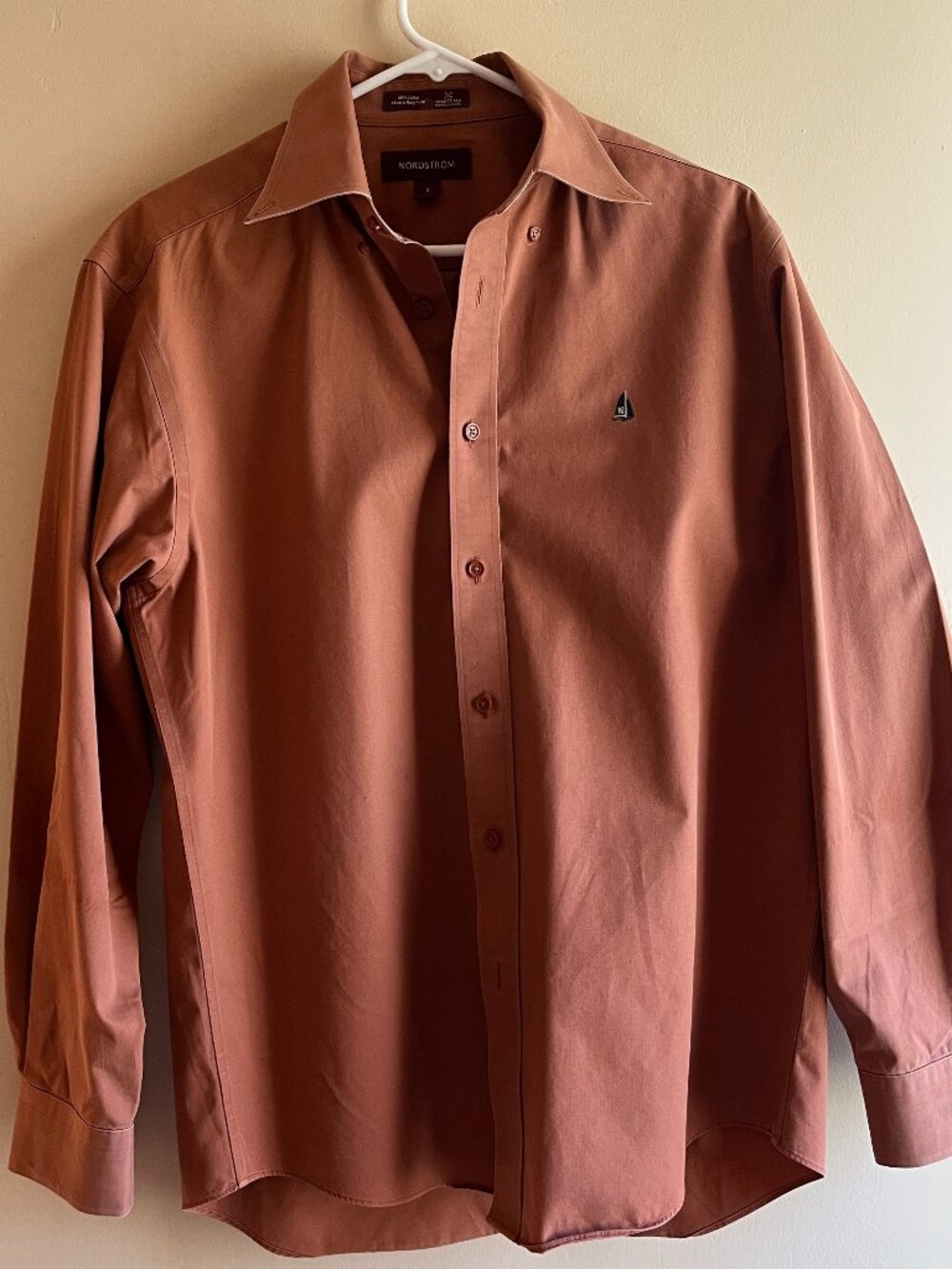 Nordstrom rust orange dress shirt cotton formal wedding fall autumn preppy